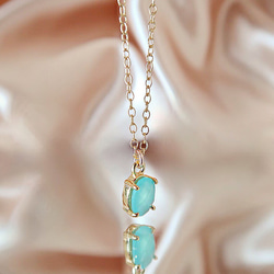 14KGF/ AQUA CHALCEDONY NECKLACE 6枚目の画像