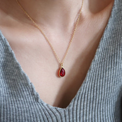 14KGF/ GARNET NECKLACE 5枚目の画像