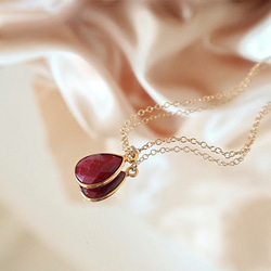 14KGF/ TEARDROP RUBY NECKLACE 5枚目の画像