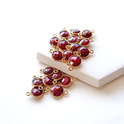 14KGF/ GARNET RUBY MIXING EARRINGS 4枚目の画像