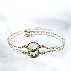 GREEN AMETHYST INFINITY CHAIN BRACELET 1枚目の画像