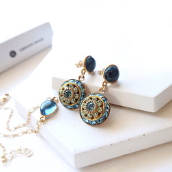 【再販時期未定】14KGF/ IOLITE BLUE VINTAGE CRYSTAL EARRINGS 3枚目の画像