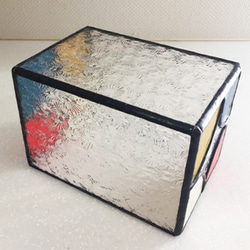 ティッシュボックス　ポケットティッシュ　ミニサイズ　四角い　ガラス　ステンドグラス　インテリア 6枚目の画像