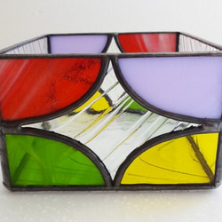 ミニティッシュボックス　ポケットティッシュ　ガラス　ステンドグラス　インテリア 4枚目の画像