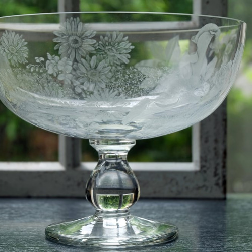 手彫りガラス】ヨーロッパ伝統技法のガラス器 （花束） その他