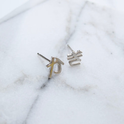 【手工客製銀飾】文字耳環|日文 かぎ鑰匙 手工純銀耳環|大員囡仔 第3張的照片