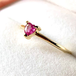 4℃ K10ピンクサファイアリング 10金 華奢 美品 ピンキーリング サファイア ピンクサファイア K10 10k ゴールド 10金