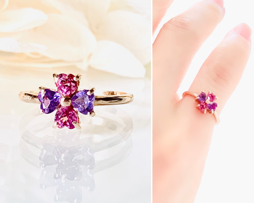 セール♡ K14WG アメジスト レディース リング 10号 オーバルカット アメジスト カルテットオーバルリング – Juvelia