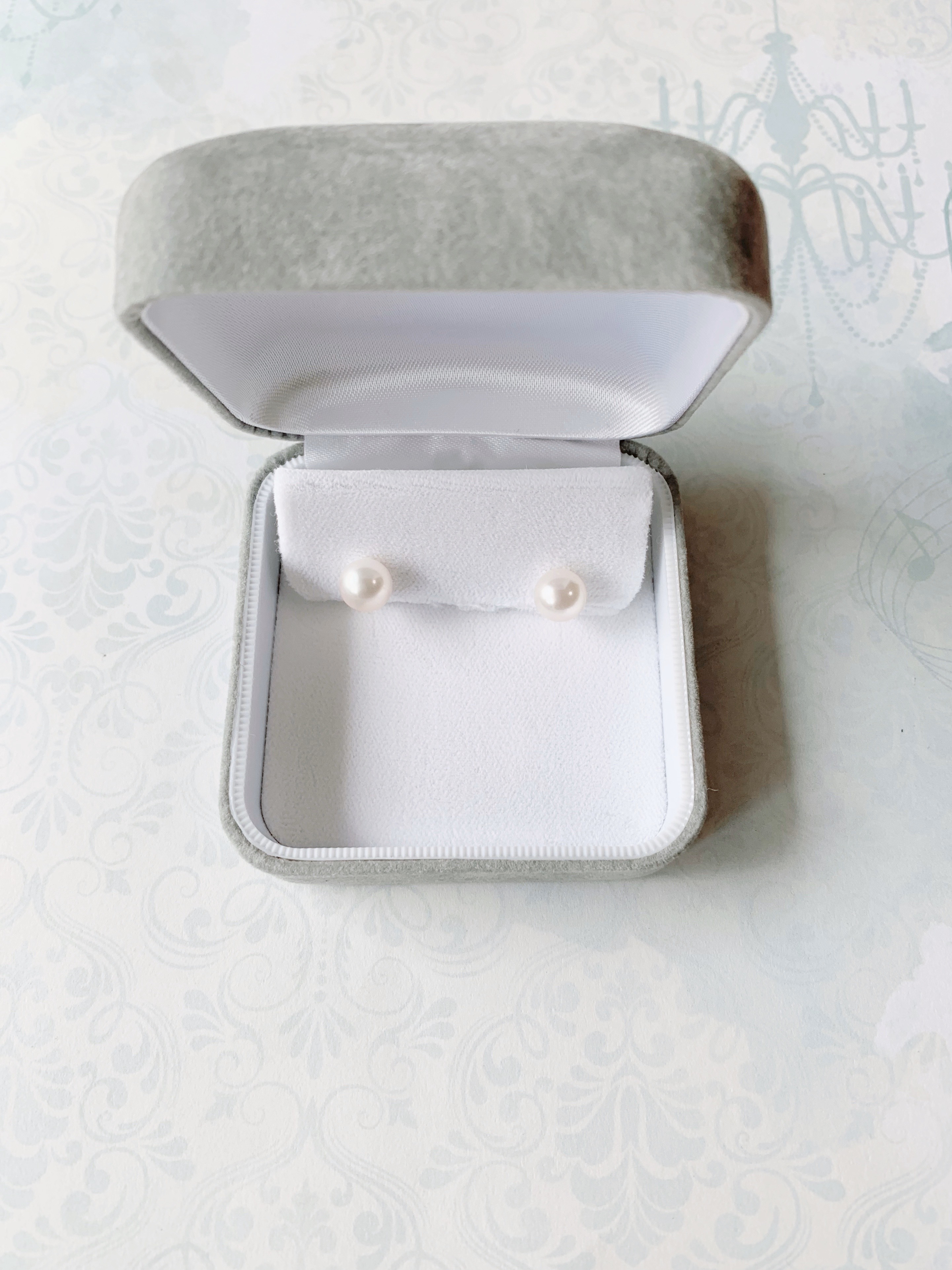 アコヤパール　ピアス　8㎜　プラチナ