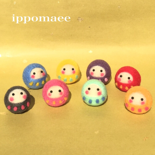 ミニミニ カラフルだるまちゃん 起き上がりこぼし 羊毛フェルト