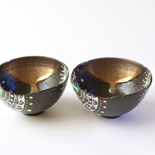 松月　黒茶椀 松月 黒茶椀 黒樂四方茶碗 銘 山里 コレクションデータベース