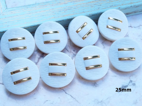 M921【21mm set 8pcs】都會風格White Gold鈕扣 第1張的照片