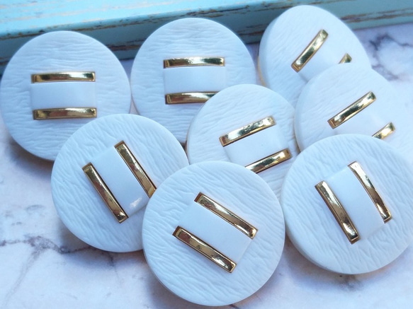 M921【21mm set 8pcs】都會風格White Gold鈕扣 第2張的照片