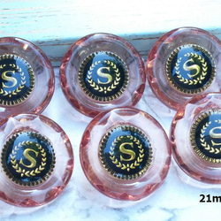 M893【21mm set 6pcs】高品質.復古.半透明Champagne Rose Gold鈕扣 第1張的照片