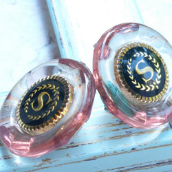 M893【21mm set 6pcs】高品質.復古.半透明Champagne Rose Gold鈕扣 第3張的照片