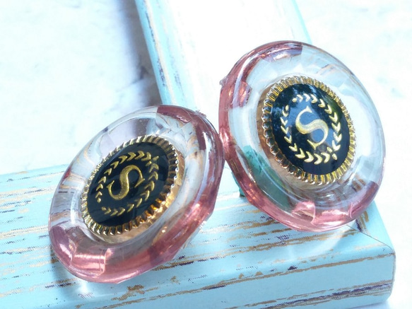 M893【21mm set 6pcs】高品質.復古.半透明Champagne Rose Gold鈕扣 第3張的照片