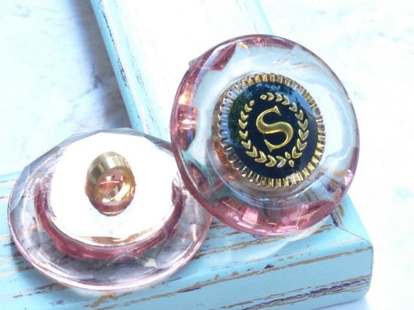 M893【21mm set 6pcs】高品質.復古.半透明Champagne Rose Gold鈕扣 第4張的照片