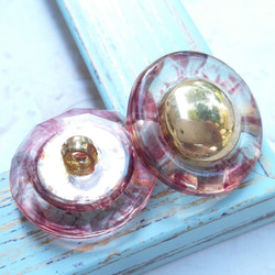 M924【21mm set 6pcs】高品質.復古.半透明Champagne Pink Gold鈕扣 第4張的照片