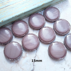 M725【15mm set 10pcs】Camel 銀粉邊框鈕扣 第1張的照片