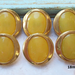 M938【18mm set 8pcs】復古/Chrome Yellow金色裝飾鈕扣 第1張的照片