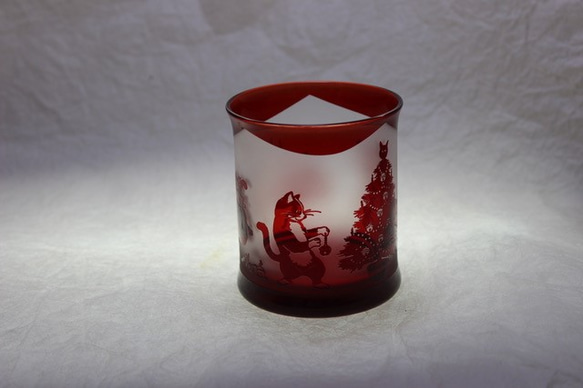 猫のX'masグラス 2枚目の画像