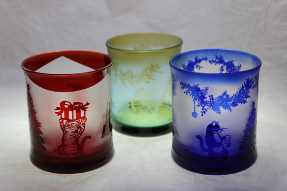 猫のX'masグラス 4枚目の画像