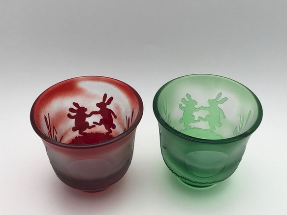 うさぎのお月見ダンス（お猪口） 1枚目の画像