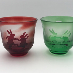 うさぎのお月見ダンス（お猪口） 3枚目の画像