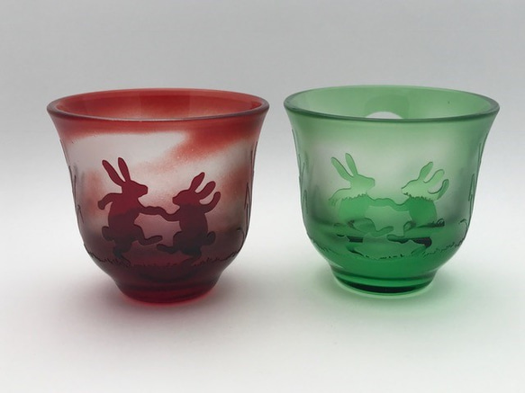 うさぎのお月見ダンス（お猪口） 3枚目の画像