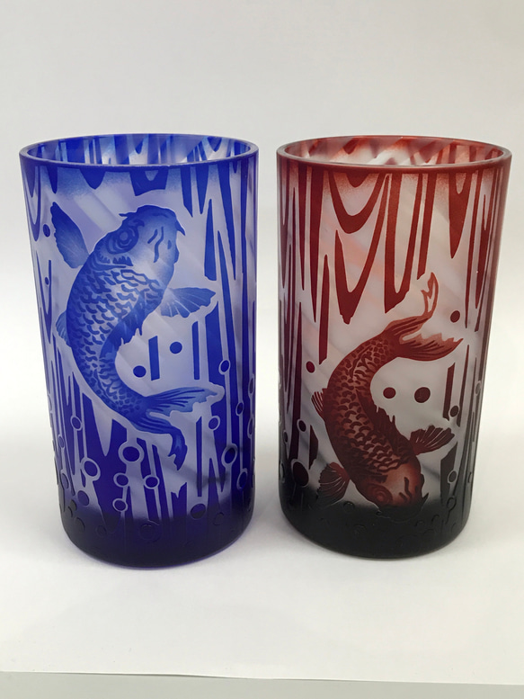 【父の日】鯉の滝登り　ビールグラス 1枚目の画像