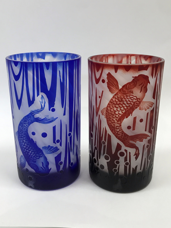 【父の日】鯉の滝登り　ビールグラス 3枚目の画像