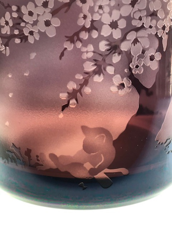 【父の日】猫のお花見タンブラー 7枚目の画像