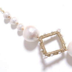 Square×Pearl Necklace 3枚目の画像