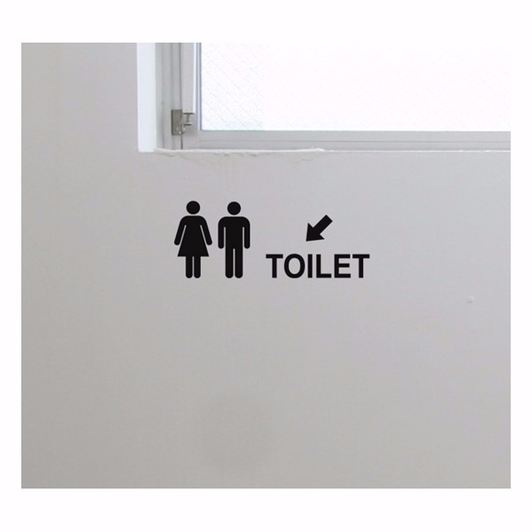 Toilet トイレ / カフェ,デコステッカー,ウォールステッカー 1枚目の画像