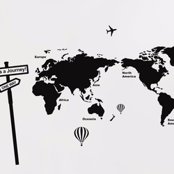 世界地図  a world map  / デコステッカー,ウォールステッカー 1枚目の画像