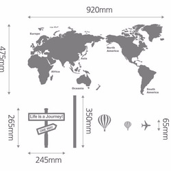 世界地図  a world map  / デコステッカー,ウォールステッカー 4枚目の画像