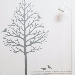 自然ツリー  Natural Wood (ブラック / ホワイト / グレー )  デコステッカー,ウォールステッカー 1枚目の画像
