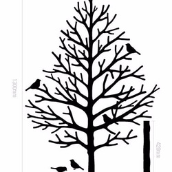 自然ツリー  Natural Wood (ブラック / ホワイト / グレー )  デコステッカー,ウォールステッカー 3枚目の画像