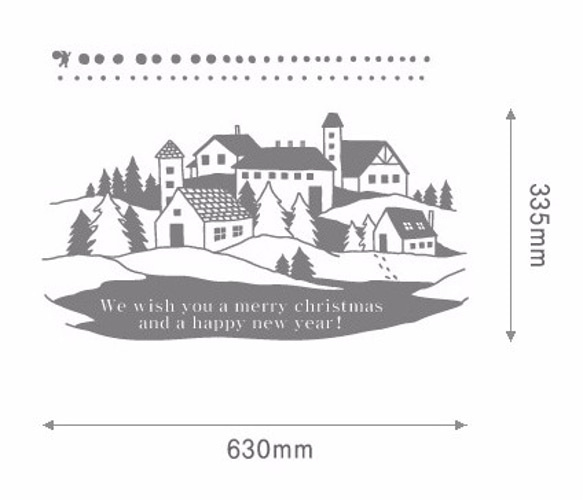 [ 送料無料 ] 雪の町・サンタクロース・クリスマス・スノー ウォールステッカー x031 4枚目の画像