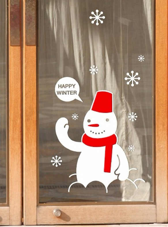 [ 送料無料 ] 雪だるま☃・サンタクロース・クリスマス・スノー ウォールステッカー x025 1枚目の画像