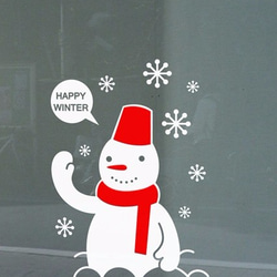 [ 送料無料 ] 雪だるま☃・サンタクロース・クリスマス・スノー ウォールステッカー x025 2枚目の画像