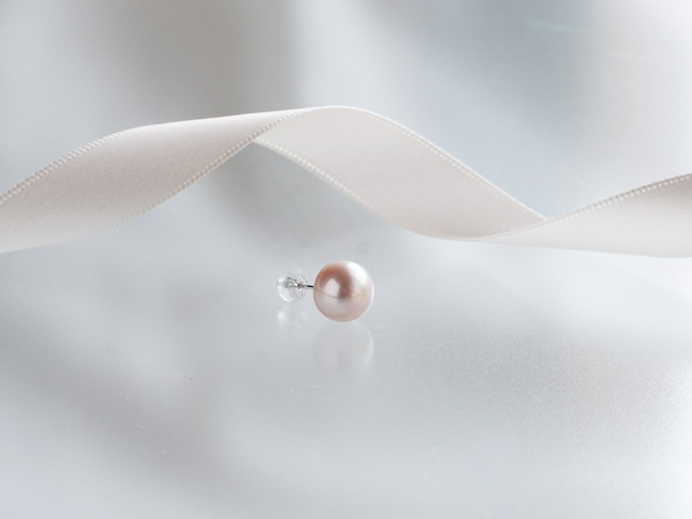 片耳用 パールピアス K14 色:ベージュゴールド