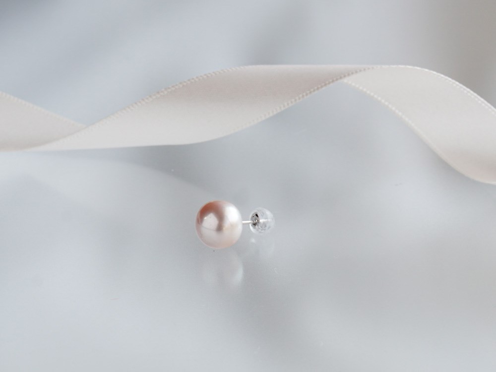 片耳用 パールピアス K14 色:ベージュゴールド