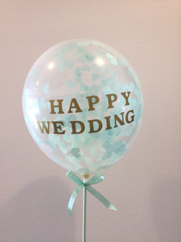 HAPPY WEDDING コンフェッティバルーンキット♡《ミント×ホワイト》 1枚目の画像