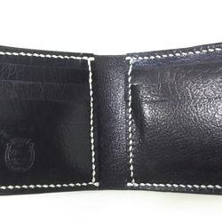二つ折り財布(本革)黒02 4枚目の画像