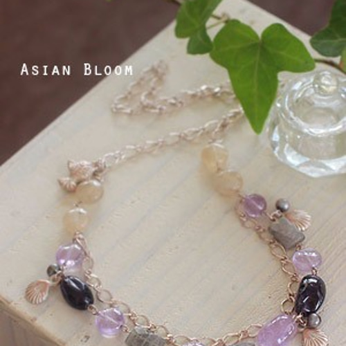 ミミリン様　ゴージャス♡アメジスト＆水色のネックレス　 社交ダンス　イヤリング 1_c5ed1049a96baaec8a076eb9d8ac