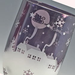 クリスマス・ビアグラス台付★紫色『Creema限定クリスマス2022』 2枚目の画像