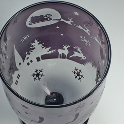 クリスマス・ビアグラス台付★紫色『Creema限定クリスマス2022』 4枚目の画像