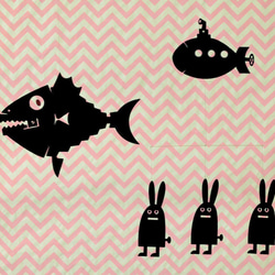 魚、うさぎ、潜水艦モビール 1枚目の画像
