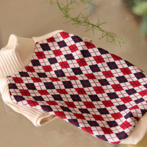 えみちゃんさまオーダー〉アーガイルチェック☆ニット ペット服  